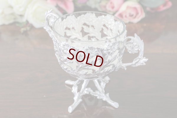 画像6: シルバープレート　アールヌーボー　お花のシュガーバスケット 