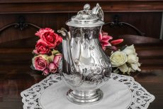 画像3: シルバープレート　ヴィクトリアンロココ　お花のガーランド　お花のチェイシング　コーヒーポット (3)