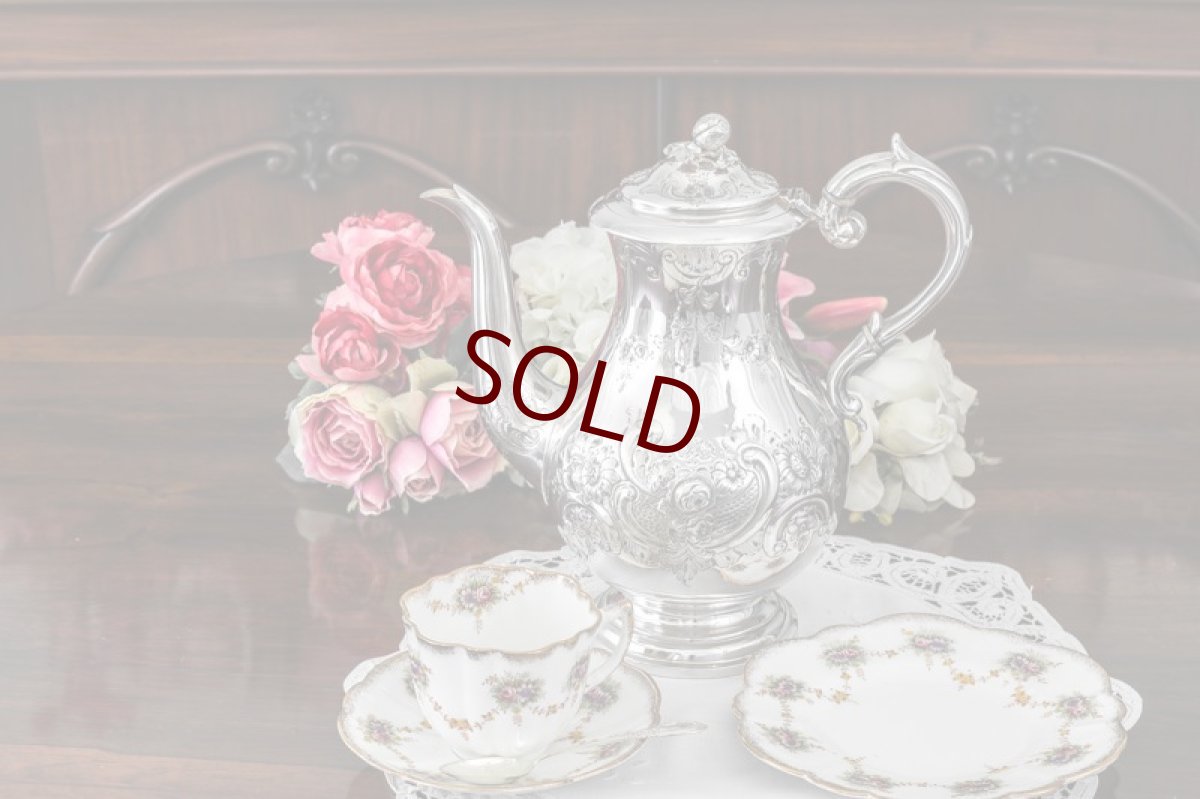 画像12: シルバープレート　ヴィクトリアンロココ　お花のガーランド　お花のチェイシング　コーヒーポット (12)