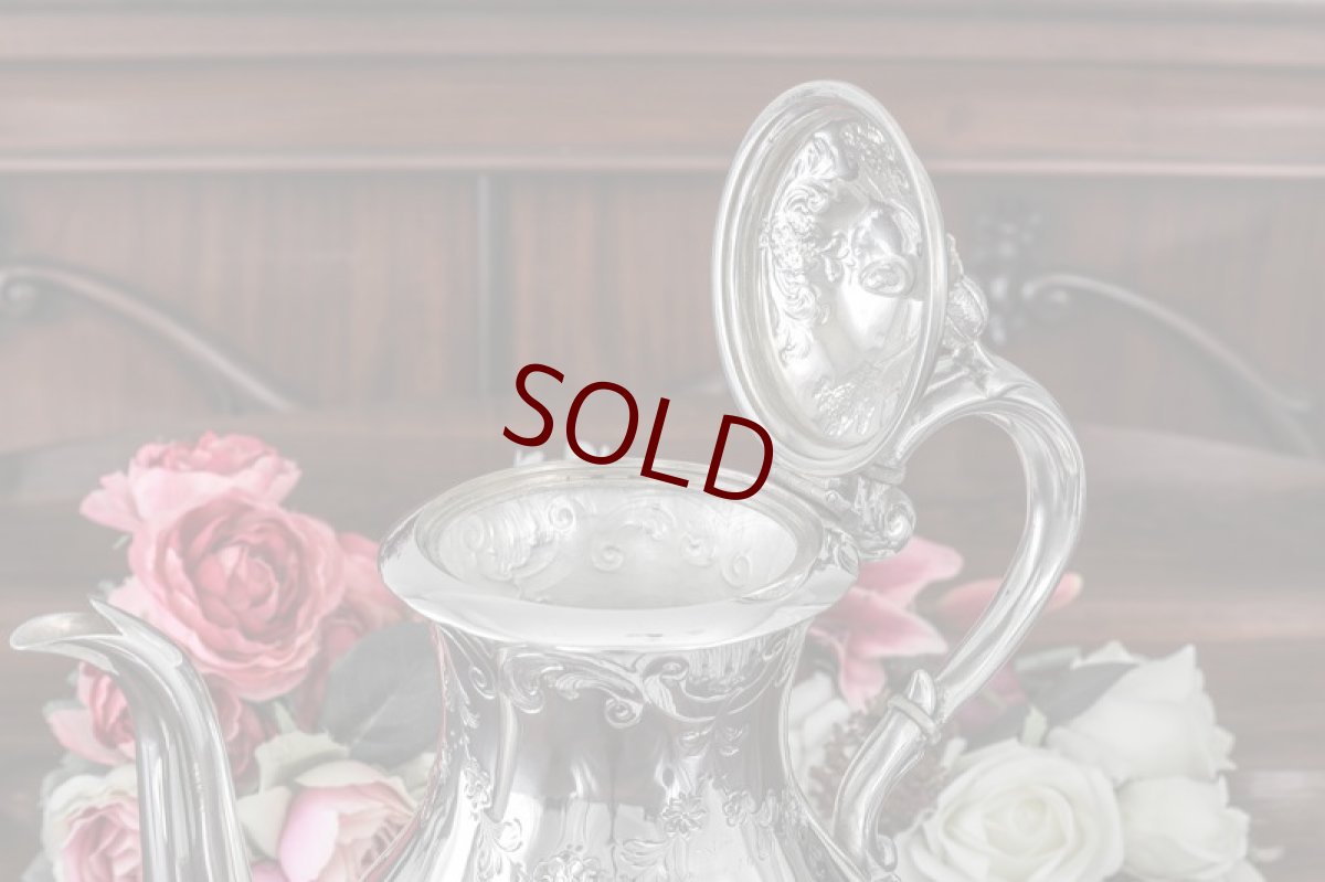 画像10: シルバープレート　ヴィクトリアンロココ　お花のガーランド　お花のチェイシング　コーヒーポット (10)