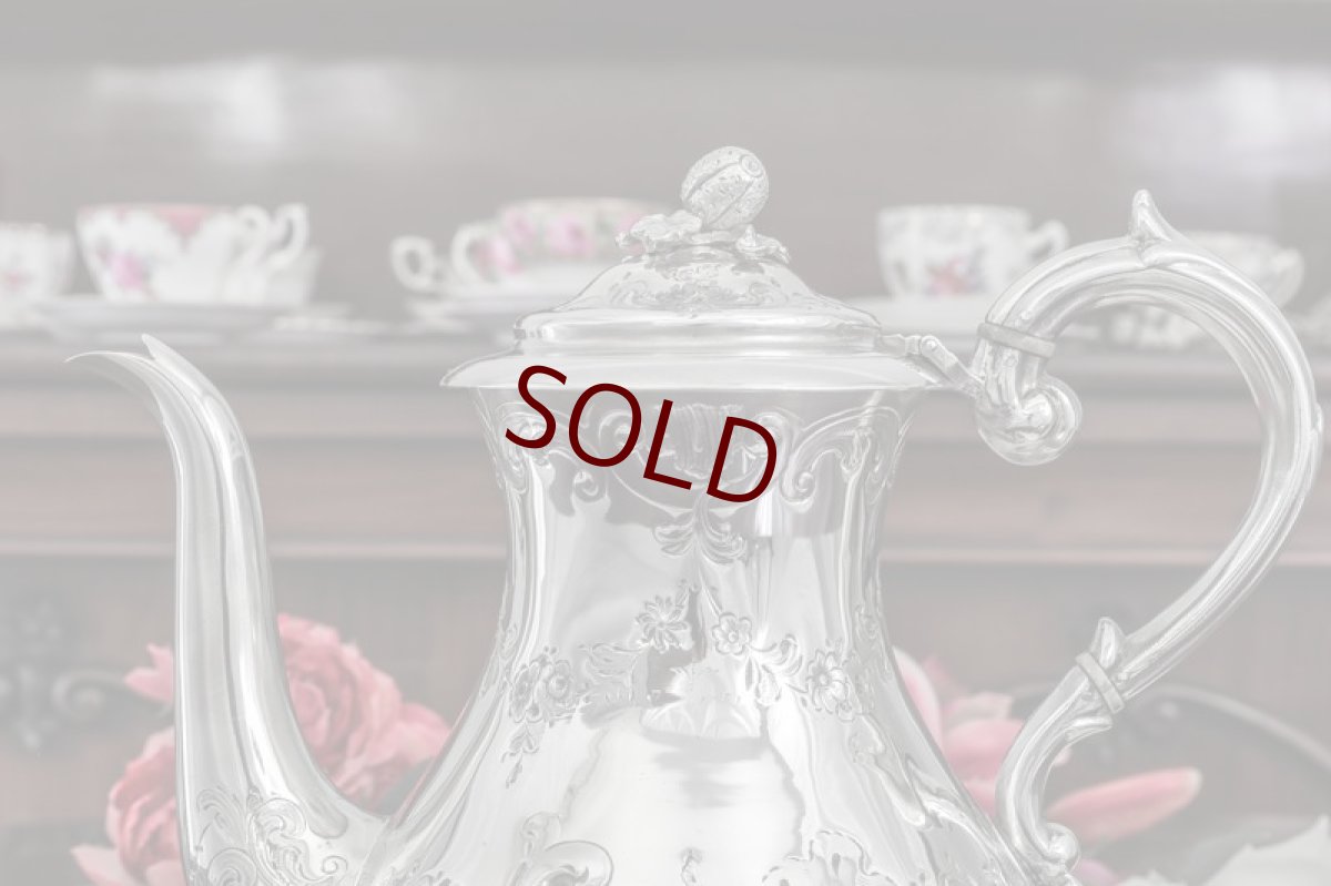 画像5: シルバープレート　ヴィクトリアンロココ　お花のガーランド　お花のチェイシング　コーヒーポット (5)