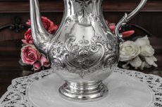 画像6: シルバープレート　ヴィクトリアンロココ　お花のガーランド　お花のチェイシング　コーヒーポット (6)