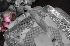 画像5: シルバープレート　1900年ごろ　スクロールと透かし細工のケーキバスケット 2 (5)