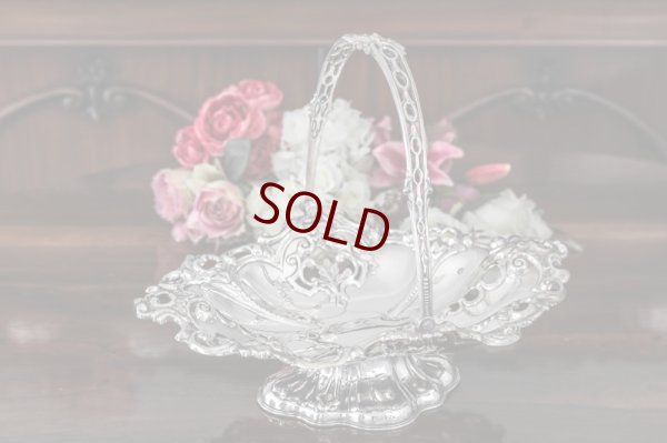 画像2: シルバープレート　ヴィクトリア時代中期　カーストワーク　透かし細工　オーバル　ケーキバスケット 