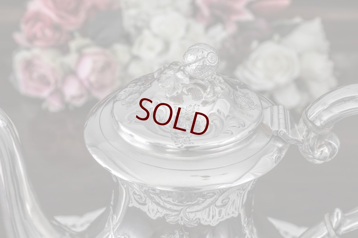 画像9: シルバープレート　ヴィクトリアンロココ　お花のガーランド　お花のチェイシング　コーヒーポット (9)