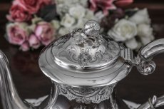 画像9: シルバープレート　ヴィクトリアンロココ　お花のガーランド　お花のチェイシング　コーヒーポット (9)