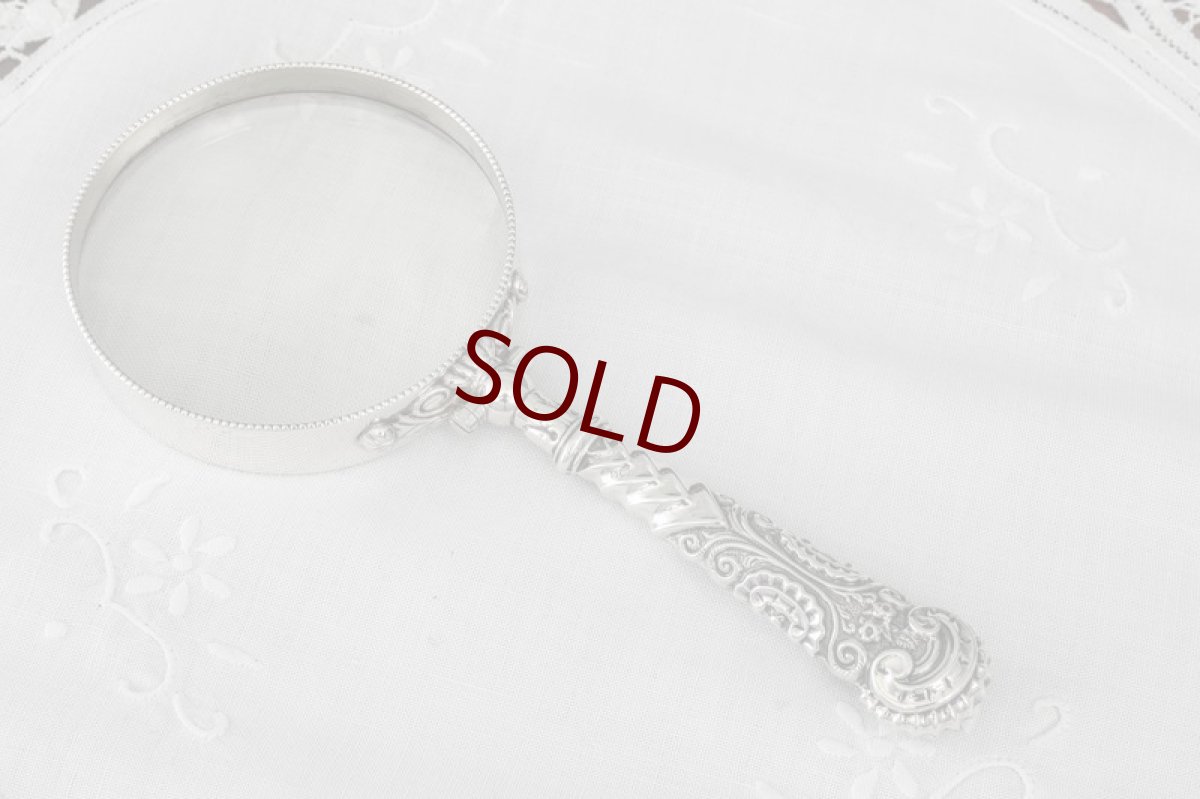 画像2: 純銀製（９２５）1902年　マグニファイング グラス　手持ちルーペ　虫眼鏡 (2)