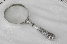 画像2: 純銀製（９２５）1902年　マグニファイング グラス　手持ちルーペ　虫眼鏡 (2)