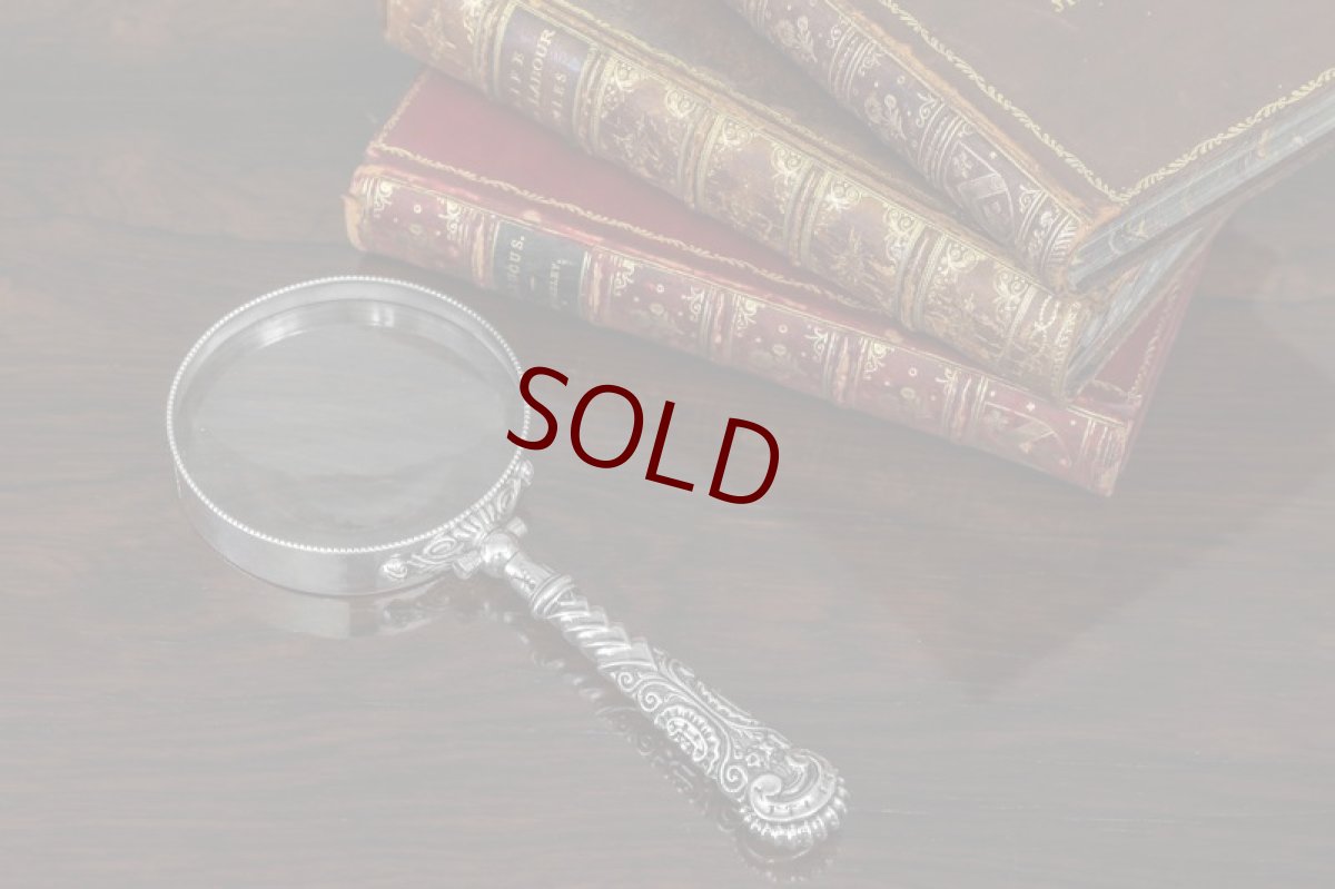 画像1: 純銀製（９２５）1902年　マグニファイング グラス　手持ちルーペ　虫眼鏡 (1)