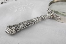 画像4: 純銀製（９２５）1902年　マグニファイング グラス　手持ちルーペ　虫眼鏡 (4)