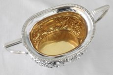 画像11: 純銀（925）1902年　ロココ調スクロールとお花の打ち出し バチェラーサイズ　ティーセット (11)