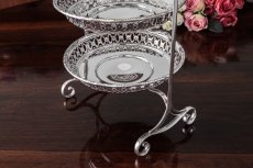 画像4: シルバープレート　1920－30年代　透かし細工　三段　アフタヌーンティー用　ケーキスタンド  (4)