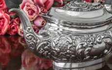 画像9: シルバープレート　1900年前後　ヴィクトリアンロココ　スクロールとお花の打ち出し　ティーコーヒー4点セット (9)