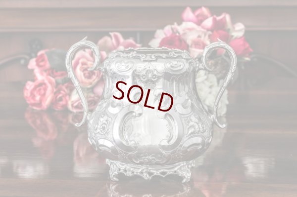 画像6: シルバープレート　ヴィクトリアンロココ　鳥の摘みと薔薇の彫刻　ティー3点セット 