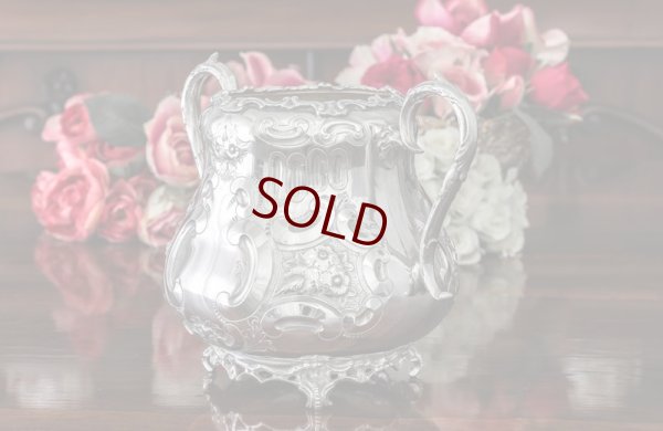 画像7: シルバープレート　ヴィクトリアンロココ　鳥の摘みと薔薇の彫刻　ティー3点セット 