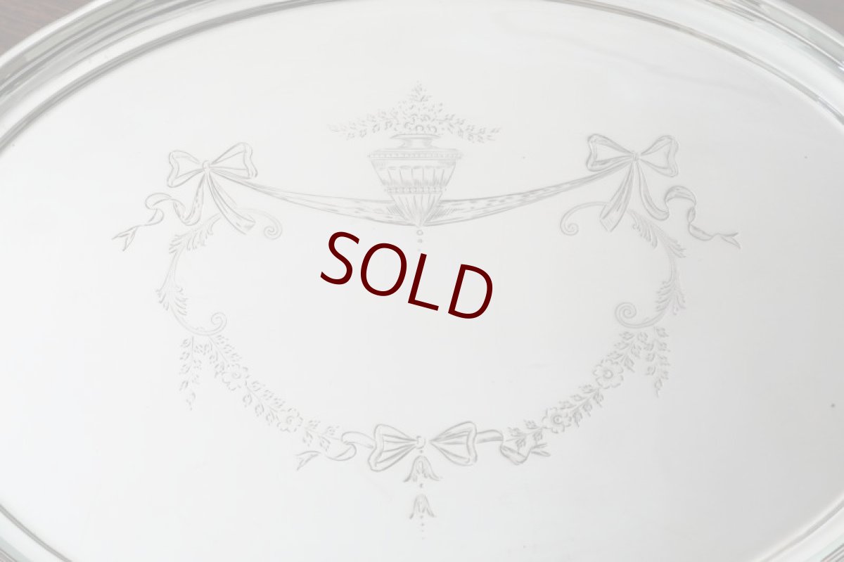 画像4: 純銀製（925）リボンガーランドのドレッシングテーブルトレイ (4)