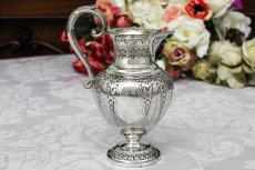 画像12: 純銀製（925）1872年 あざみの葉のチェイシング　ティー3点セット＆シュガートング (12)