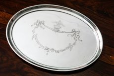 画像2: 純銀製（925）リボンガーランドのドレッシングテーブルトレイ (2)