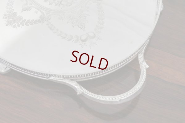 画像5: シルバープレート製　ヴィクトリア時代　手彫りエングレービング　大型ギャラリートレイ