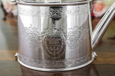 画像6:  シルバープレート  お花のガーランド　ティンスタイル　ティーケトル (6)