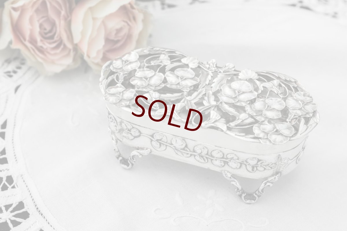 画像1: 純銀製（925）1909年 希少 アールヌーボー　お花のポプリケース (1)