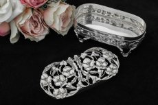 画像2: 純銀製（925）1909年 希少 アールヌーボー　お花のポプリケース (2)