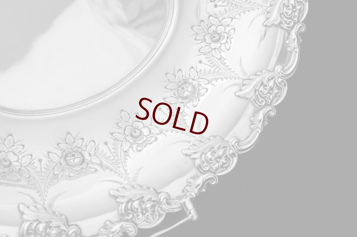 画像3: シルバープレート製　お花と薔薇ガーランド　お花のボーダー　ケーキバスケット (3)