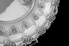 画像3: シルバープレート製　お花と薔薇ガーランド　お花のボーダー　ケーキバスケット (3)