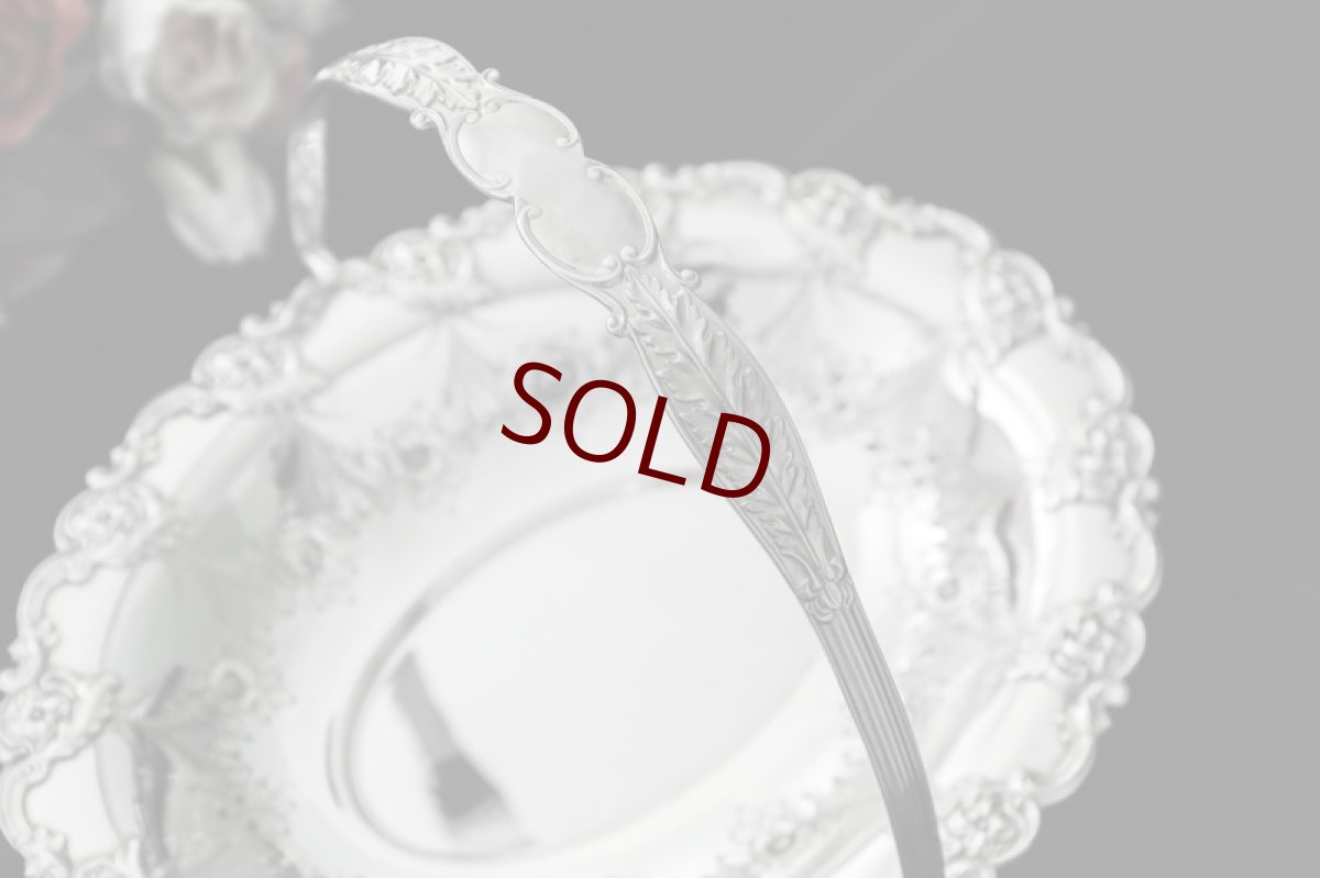 画像5: シルバープレート製　お花と薔薇ガーランド　お花のボーダー　ケーキバスケット (5)