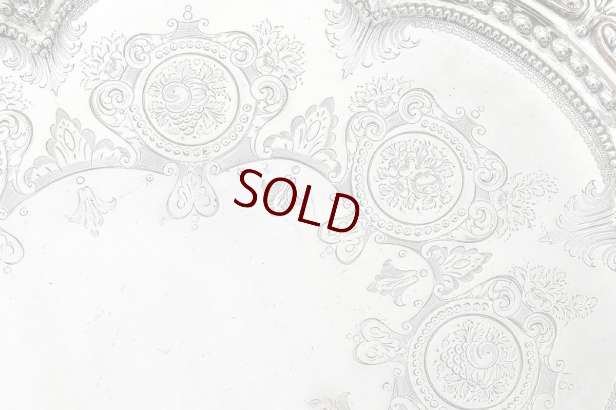 画像4: 純銀製（925）1893年　Martin Hall & Co. お花と果物のエングレービング　トレイ (4)