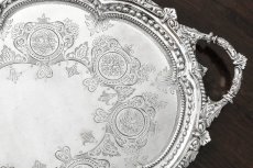 画像3: 純銀製（925）1893年　Martin Hall & Co. お花と果物のエングレービング　トレイ (3)