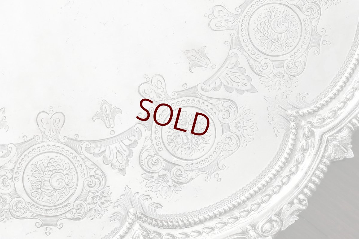 画像5: 純銀製（925）1893年　Martin Hall & Co. お花と果物のエングレービング　トレイ (5)