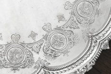 画像5: 純銀製（925）1893年　Martin Hall & Co. お花と果物のエングレービング　トレイ (5)