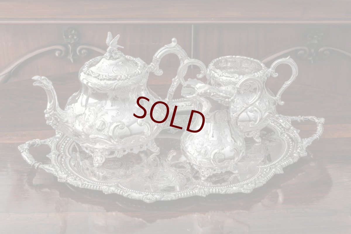 画像7: 純銀製（925）1893年　Martin Hall & Co. お花と果物のエングレービング　トレイ (7)