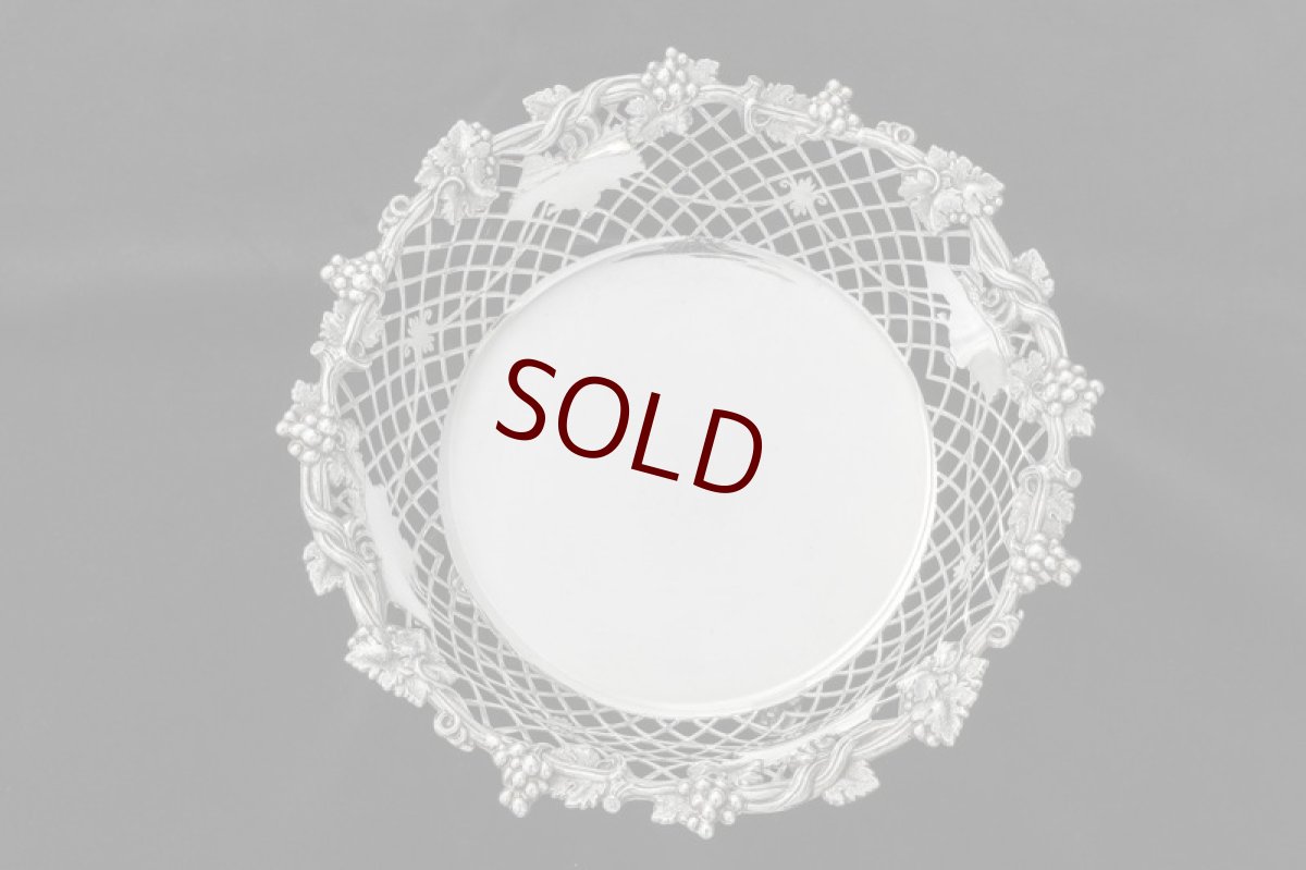 画像5: 純銀製（925）1919年　葡萄の鋳金細工　透かし細工のバスケット (5)