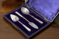 画像10: 純銀製（925）1906年　白蝶貝ハンドル　美装飾　サービングカトラリーセット (10)