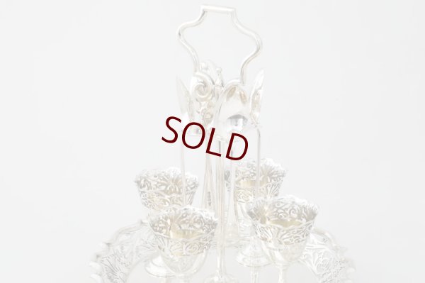 画像4: 純銀製（925）　1909年　Walker & Hall  透かし細工が美しい　エッグクリュエット　セット