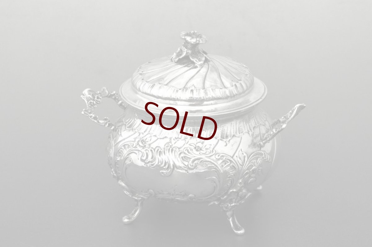 画像2: 純銀製（925）1897年　ドイツ　ロココスタイル　ティーキャディー/シュガーポット (2)