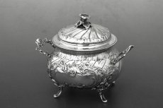 画像2: 純銀製（925）1897年　ドイツ　ロココスタイル　ティーキャディー/シュガーポット (2)