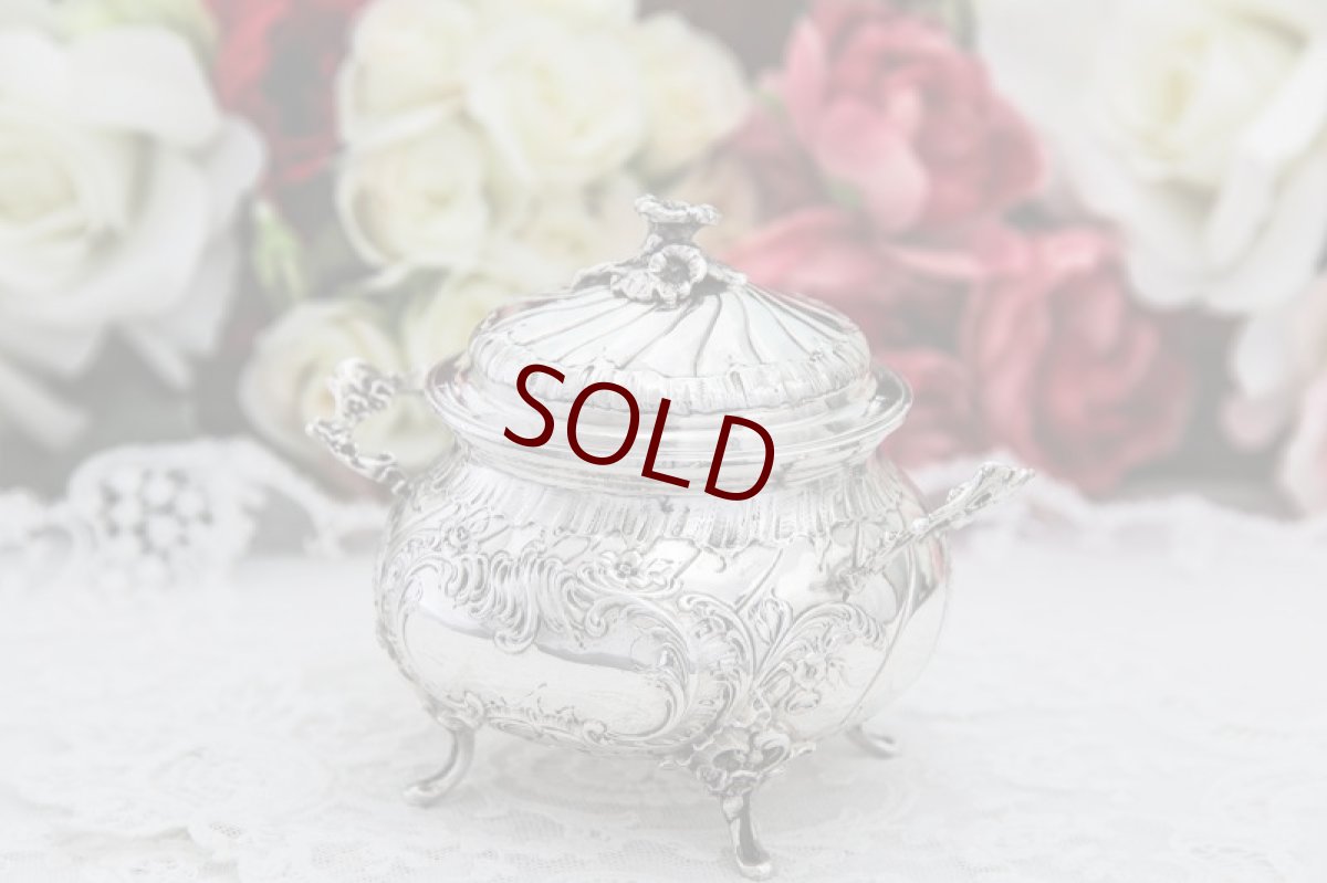 画像1: 純銀製（925）1897年　ドイツ　ロココスタイル　ティーキャディー/シュガーポット (1)