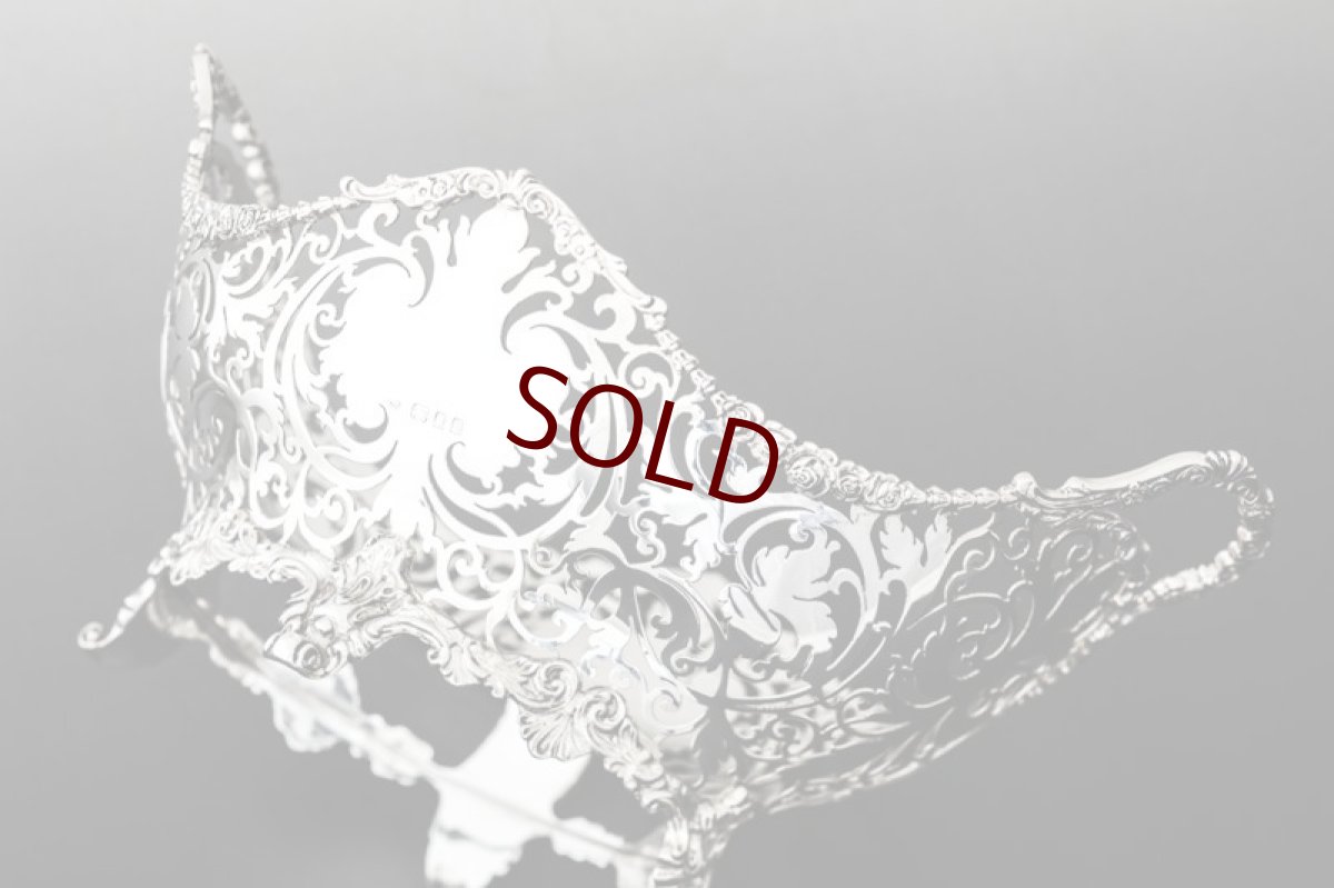 画像7: 純銀製（925）1929年　超美透かし細工　ブレッドバスケット (7)