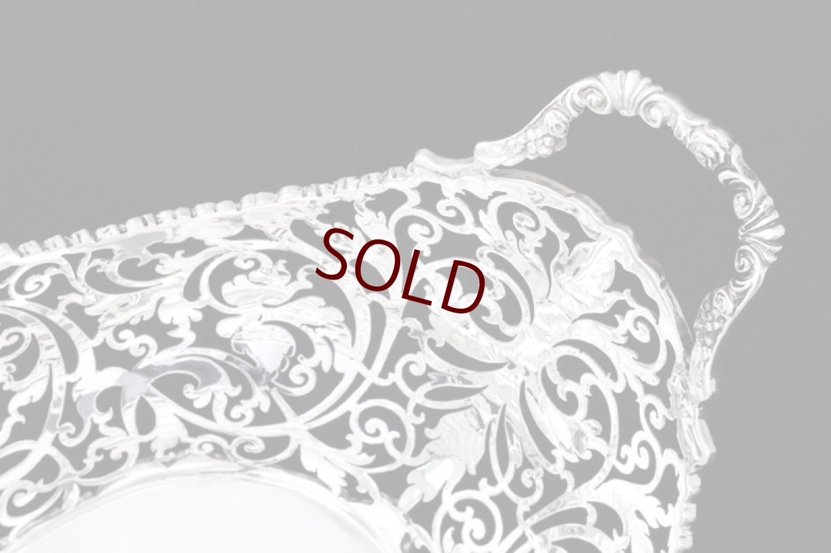 画像4: 純銀製（925）1929年　超美透かし細工　ブレッドバスケット (4)