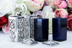 画像4: 純銀製（925）1907年　アールヌーボー　透かし細工　コンディメント　3点セット (4)