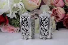 画像2: 純銀製（925）1907年　アールヌーボー　透かし細工　コンディメント　3点セット (2)