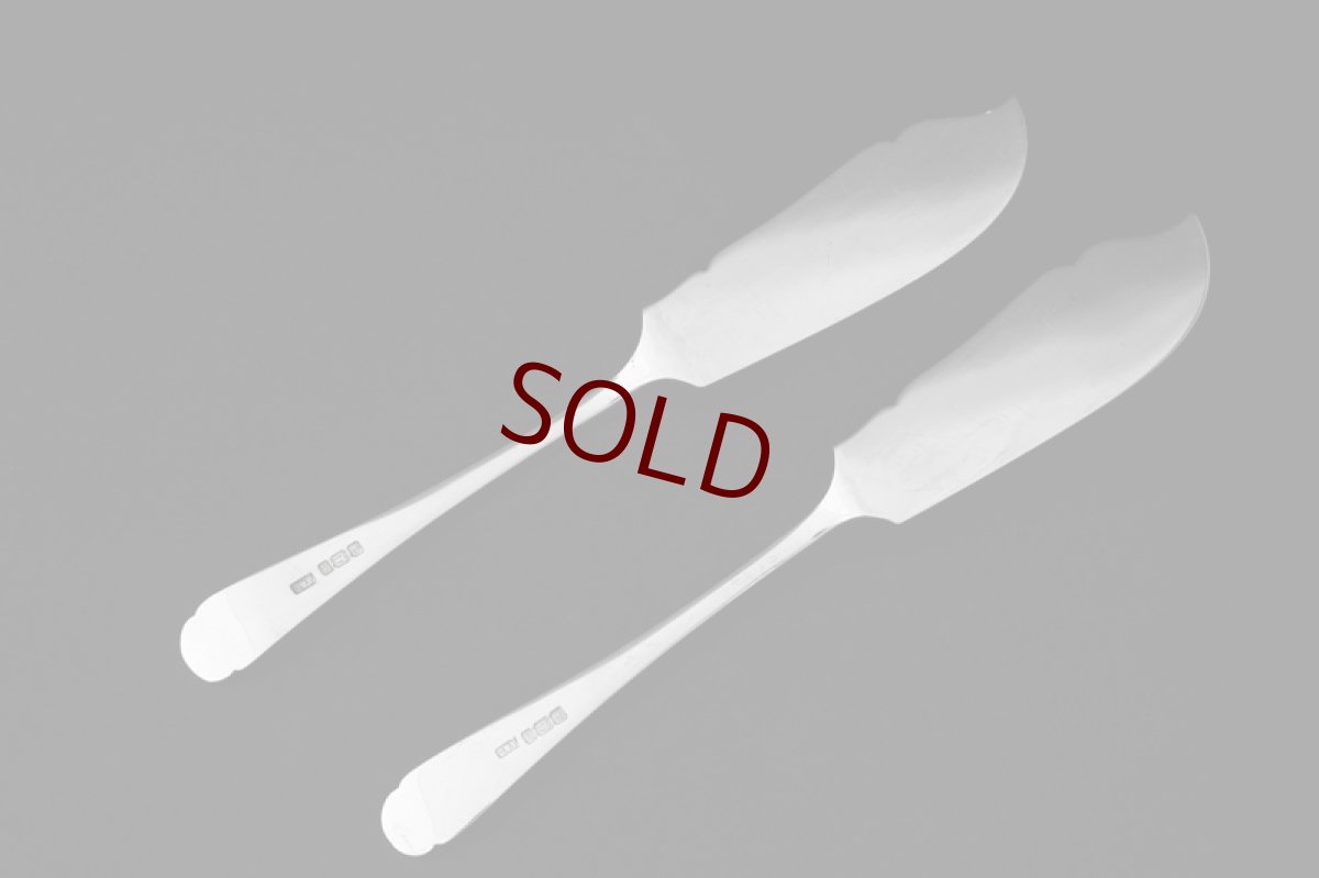 画像3: 純銀製（925）1902年スクロールと葉模様のバターナイフセット (3)