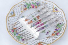 画像5: 純銀製（９２５）1930年　キングスパターン　ケーキフォーク　6本セット (5)