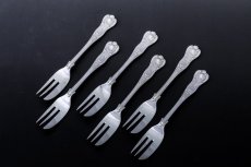 画像3: 純銀製（９２５）1930年　キングスパターン　ケーキフォーク　6本セット (3)