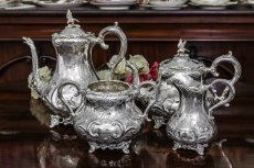 画像8: シルバープレート製　ヴィクトリア時代後期　ルイスタイル　ティー＆コーヒー　4点セット (8)