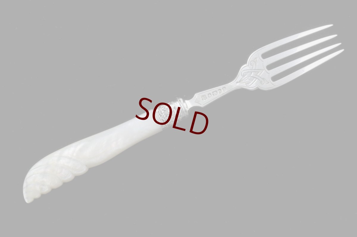 画像5: 純銀製（925）1873年　白蝶貝　デザートフォーク6本セット (5)