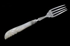 画像5: 純銀製（925）1873年　白蝶貝　デザートフォーク6本セット (5)